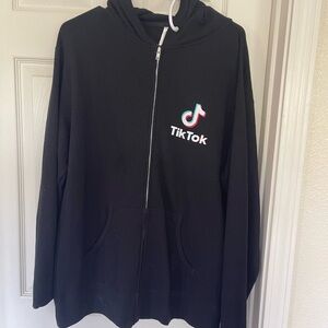 Black TikTok Zip-Up Hoodie